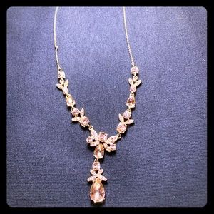 Givenchy Goldtone Crystal Y Necklace